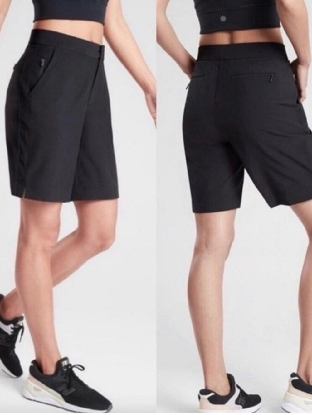 Athleta Tribeca Black 7” Bermuda Shorts size 6